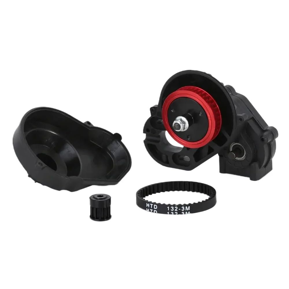 3.2mm Gear Belt Drive Transmission Gearbox Compatible with 1 10 Scale RC Crawler Car Upgrade Parts Compatible with II 90046 Model