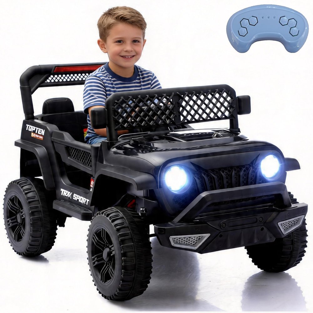 12V Kids Ride On Car with Remote Control and Swing Function, Black
