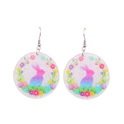 Cartoon Rabbit Easter Egg Earrings and Earrings