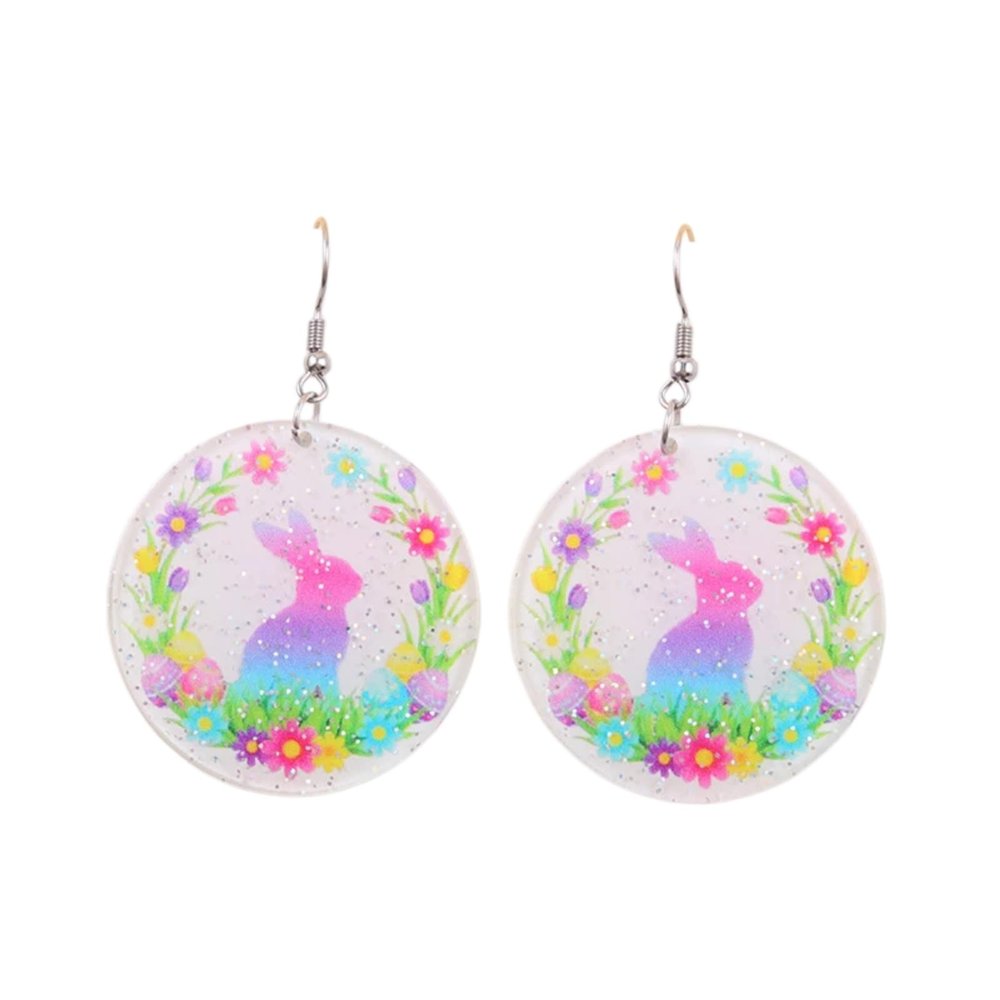 Cartoon Rabbit Easter Egg Earrings and Earrings