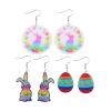 Cartoon Rabbit Easter Egg Earrings and Earrings view 2