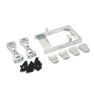 Compatible with RC Car Models C14 C24 B14 B24 MN MN99S Metal Servo Mount Bracket Beam Crossbeam Shock Tower Set Upgrade Parts Accessories(Silver)