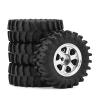 0.7 Inch RC Crawler Tires and Wheels Set 3614mm for 1/30 Scale Axial SCX30 (Silver) view 3