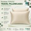 Youth Pillowcases 16x22 Pack of 2 100% Tencel Lyocell Eucalyptus Cooling Pillowcases, Moisture-Wicking Vegan Silk Alternative for Hair & Skin, Envelope Closure (Size-16x22, Oat Milk) view 3