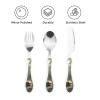3-Piece Kids Silverware Set With Storage Case, Stainless Steel Reusable Children Safe Knife Spoon Fork Set Scenery In The Window Children Flatware Set For Kids Lunch Box view 3