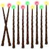 CaptainWiz Light Up Wizard Wand with Color Lights & Sounds - 10 Pack Illuminating Magic Witch Sorcerer Toy Wand Set for Kids Cosplay Birthday Party Favors, Brown view 1