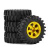 0.7 Inch RC Crawler Tires and Wheels Set 3614mm for 1/30 Scale Axial SCX30 (Gold) view 3