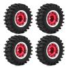 0.7 Inch RC Crawler Tires and Wheels Set 3614mm for 1/30 Scale Axial SCX30 (Red) view 3