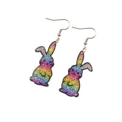 Cartoon Rabbit Easter Egg Earrings and Earrings
