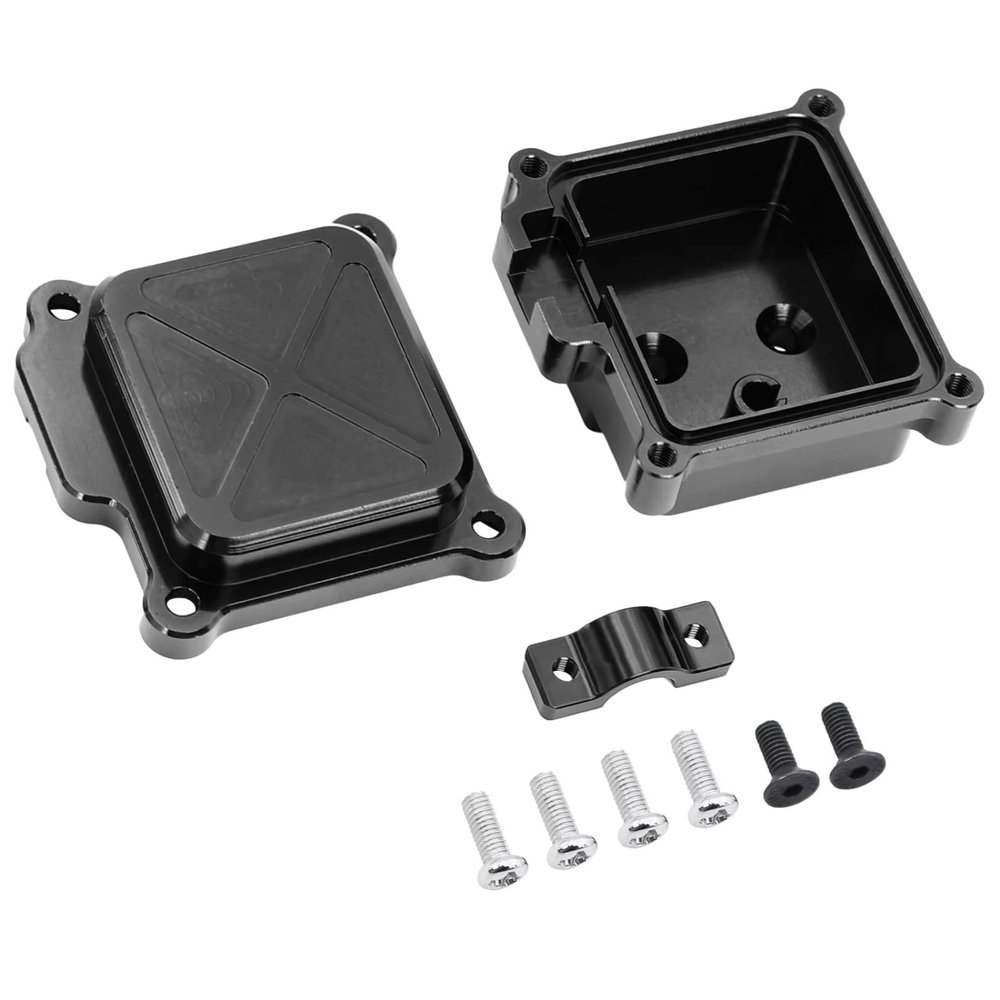 RC Parts Compatible with MJX for Hyper Go 14210 14209 Rc Car Upgrade Accessories Parts Metal Center Shelf Receiver Box Protective Cover(Black)