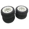 FLMLF Wasteland Tires Front and Rear Tire Assembly for 1/5 HPI Baja ROVAN KM 5B Rc Car Parts (White) view 3