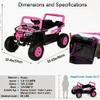 12V Kids Ride On Car with Remote Control and Swing Function, Pink view 4
