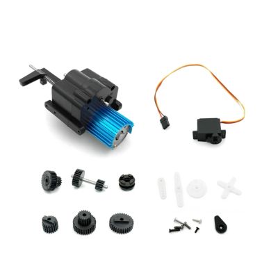 370 Motor 2-Speed Transmission Gearbox with Metal Gears for WPL B1 B14 B16 B24 C14 1/16 RC Crawler Upgrade Parts (Black-2)