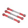3Pcs Aluminum Alloy Front Steering Linkage Rods, CNC - Machined Steering Rod for FS 53633/51805 / 51806 1/10 RC Car, Anodized Upgrade Replacement with Precision Fit (538057R red) view 2
