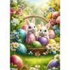 1000 Piece Jigsaw Puzzle for Adults - Cute Easter Bunnies with Colorful Eggs in Floral Basket Art Puzzle - Spring Holiday Scene - Family Game & Gift view 1