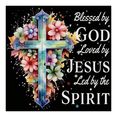 1000 Piece Jigsaw Puzzle for Adults - Floral Cross Blessed by God Loved by Jesus Art Puzzle - Christian Faith Decor - Family Game & Religious Gift