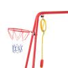 2 in 1 Childrens Swing Set, Heavy Duty Swing Set with Basketball Hoop, 60kg Load Bearing U Shaped Plastic Alloy Swing for Backyard Play, Includes Swing and Hoop for Kids view 3