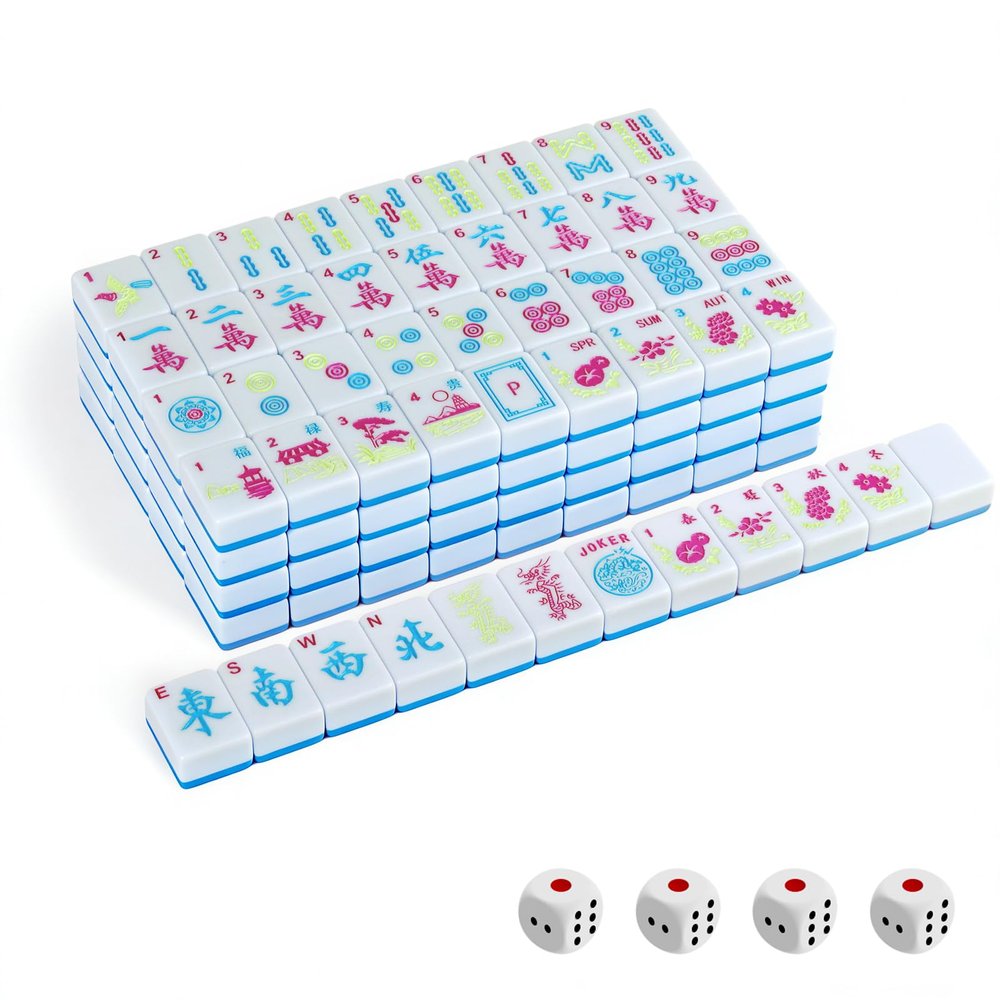 1.2" American Mahjong Tile Set, 166 Tiles + 4 Dice, Mahjong Tiles Only