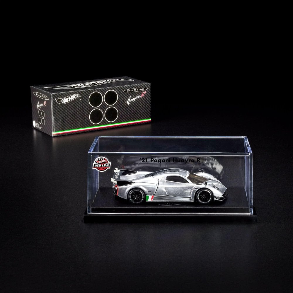 Hot Wheels RLC '21 Pagani Huayra R, Pearl Zamac Silver, 1:64 Scale Die-Cast Model with Opening Rear Clamshell, Real Riders Wheels