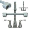 2-Pack Universal Faucet Handle Lock for Double-Handle Faucets, Pet and Child Safety Faucet Guard with Anti-Drop Columns on Both Ends, Quick-Install Sink Faucet Stopper for Kitchen Bathroom (Gray) view 1