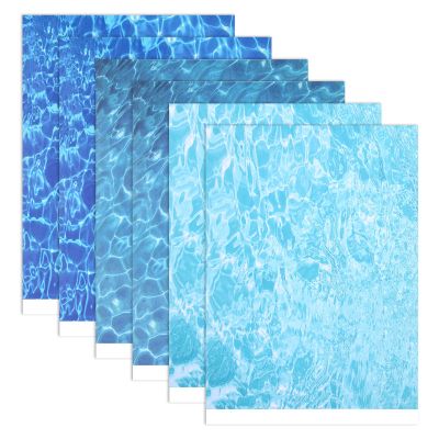 HJZHII 6 Pcs Ripple Water Sticker, Self Adhesive Pearlescent Ripple Streamb Ocean Diorama Coated Paper Water Ripples Sticker for Miniature Lake River Scenery Dolls House Decor