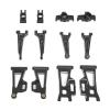 Aluminum Alloy RC Car Suspension Arm Set, Front Rear Swing Arms with Steering Cup and Axle Holder, Upgraded Replacement Parts for MJX 14210 14209 1/14 Scale RC Vehicles (Black) view 2