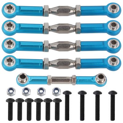 5pcs Aluminum Alloy Tie Rod Set for 1/10 XTE RC Car, Durable RC Steering Linkage Replacement Parts with Screws, Precision Fit for 1/10 Scale Remote Control Vehicle (Blue)