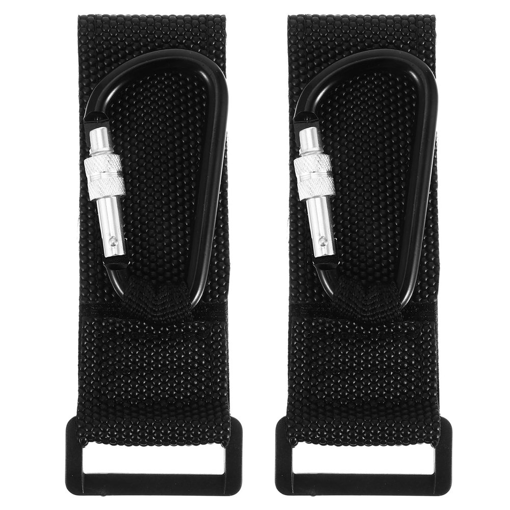 Abaodam 2pcs Non-Slip Stroller Hooks with Lock, Universal Pram Clip Accessories for Diaper Bags and Shopping, Pu Strap Hooks for Strollers and Outdoor Use