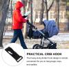 Abaodam 2pcs Non-Slip Stroller Hooks with Lock, Universal Pram Clip Accessories for Diaper Bags and Shopping, Pu Strap Hooks for Strollers and Outdoor Use view 2