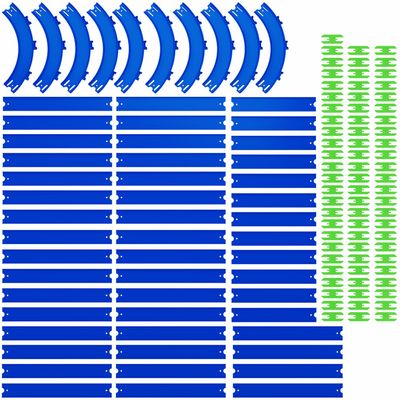 VOLTWAYZ Straight & Curved Track Compatible with Hot Wheels - 58-Piece XL 1:64 Scale Raceway Set (50 Feet Total) - Includes Straights, High-Banked Curves & 70 Connectors