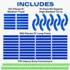 VOLTWAYZ Straight & Curved Track Compatible with Hot Wheels - 58-Piece XL 1:64 Scale Raceway Set (50 Feet Total) - Includes Straights, High-Banked Curves & 70 Connectors view 2
