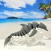 Articulated Dolphin, 6.5" 3D Printed Full Articulated Fidget Toys, Sea Animal Desk Decor , Stress Relief Fidget Toy - AD001-Gray-L view 1