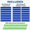 VOLTWAYZ Straight Track Pieces Compatible with Hot Wheels - 24-Piece Extension Pack for 1:64 Scale Racing (20 Feet Total) - Blue Straight Tracks & Connectors view 2