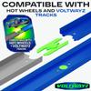 VOLTWAYZ Straight Track Pieces Compatible with Hot Wheels - 24-Piece Extension Pack for 1:64 Scale Racing (20 Feet Total) - Blue Straight Tracks & Connectors view 3