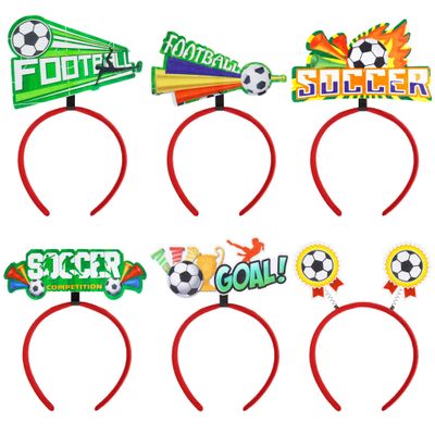 mortd 6 Pack Soccer Headbands, Football Hair Accessories Elastic Party Headbands Sports Photo Booth Props for Adults Soccer Game Day Fan Celebrations Sports Events Party Favors Decor Gifts