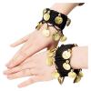 Alianm Belly Dance Wrist Belly Dancer Bracelet 6 Pair Dance Wrist Ankle Cuffs Chiffon for Performances(Light Green) view 4