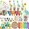 12 Pack Pool Beach Birthday Party Favors with Cups Summer Silly Straws Bulk view 1