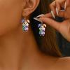 Cartoon Rainbow Rabbit Acrylic Earrings view 2