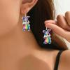 Cartoon Rainbow Rabbit Acrylic Earrings view 4