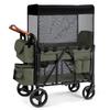 Wagon Stroller for 2 Kids, Foldable Wagon for Kids and Infants, All Terrian Wheels with Shock-Absorbing, 5 Point Harness, Removabel Canopy and Ample Storage Bag Included (Green) view 1