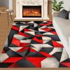 Abstract Rug for Kids Room, Geometry Rug 5x6, Modern Geometry Bedroom Rugs Washable & Non Slip Carpet for Home Decor view 2