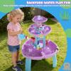 Handwell Water Table for Toddlers, 3-Tier Sand and Water Table with Umbrella & Water Toy Accessories, Rain Shower Splash Pond Water Toy, Kids Activity Sensory Playset, Summer Outdoor Toys for Girl Boy view 2