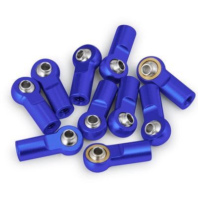 COMODO 10Pcs M4 Metal Rod End Ball Joint Link Tie with Right-Hand Screw for 1/10 RC Crawler Cars Compatible with CC01(Blue)