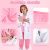 Wuclad 12 PCS Doctor Costume for Kids Scrubs with White Lab Coat/Nurse Costume for Kids Set,Career Day Costume for Boys Girls (Pink, 3-4 Years) view 3