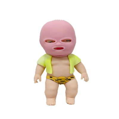 14cm/5.51in Cute Ugly Babies Soft Doll Squeeze Toy Office Stretch Anxiety Stress Relief Sensory Toy Attract of Delicate Cute Sand Squishy Toys (Pink)