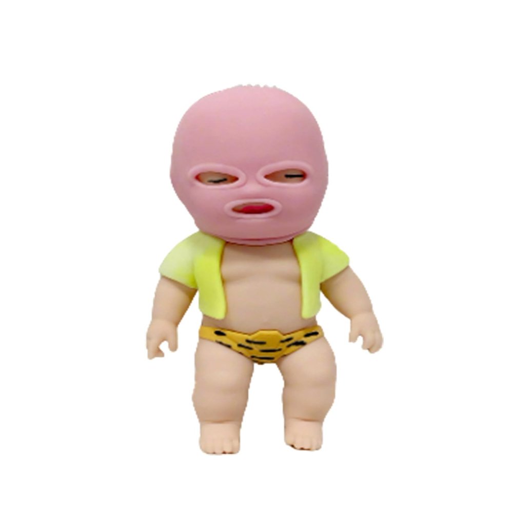 14cm/5.51in Cute Ugly Babies Soft Doll Squeeze Toy Office Stretch Anxiety Stress Relief Sensory Toy Attract of Delicate Cute Sand Squishy Toys (Pink)