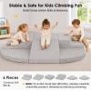 6-Piece Kids Climbing Foam Blocks, Baby Foam Climbing Blocks, Corduroy Non-Slip Surface, Soft Toddler Play Equipment for Active Climbing & Building, Indoor Gross Motor Skill Development, Grey view 2