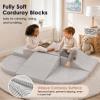 6-Piece Kids Climbing Foam Blocks, Baby Foam Climbing Blocks, Corduroy Non-Slip Surface, Soft Toddler Play Equipment for Active Climbing & Building, Indoor Gross Motor Skill Development, Grey view 3