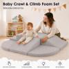 6-Piece Kids Climbing Foam Blocks, Baby Foam Climbing Blocks, Corduroy Non-Slip Surface, Soft Toddler Play Equipment for Active Climbing & Building, Indoor Gross Motor Skill Development, Grey view 4