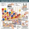 Color Stack Game for Kid,Color Stack Challenge Game with 30 Challenge Cards,Color Matching Stacking Puzzle Game,Family Game Night (Fruit+30 Cards) view 2